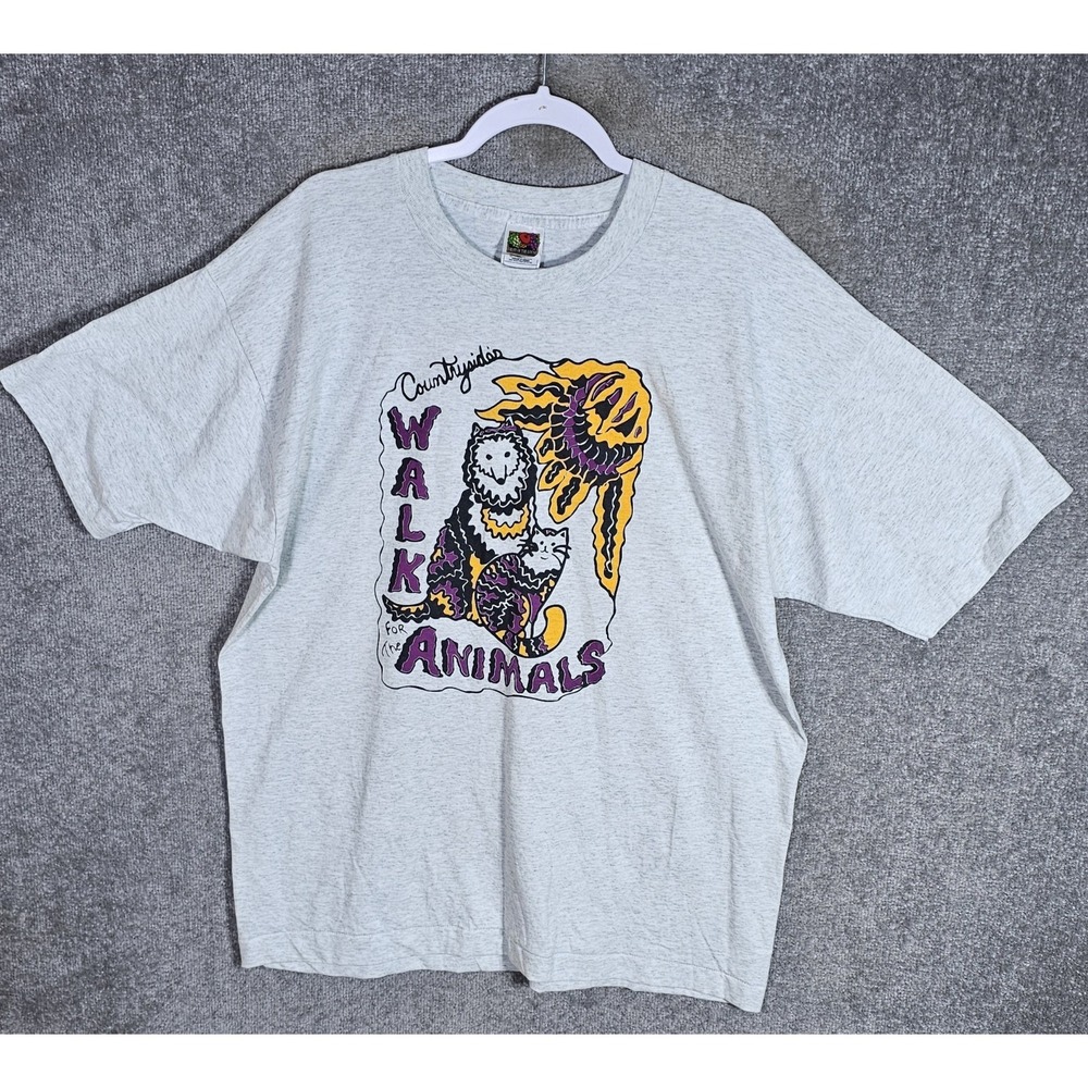 Countrysides Walk for the Animals T-Shirt Adult Size XL Gray VTG Single Stitch